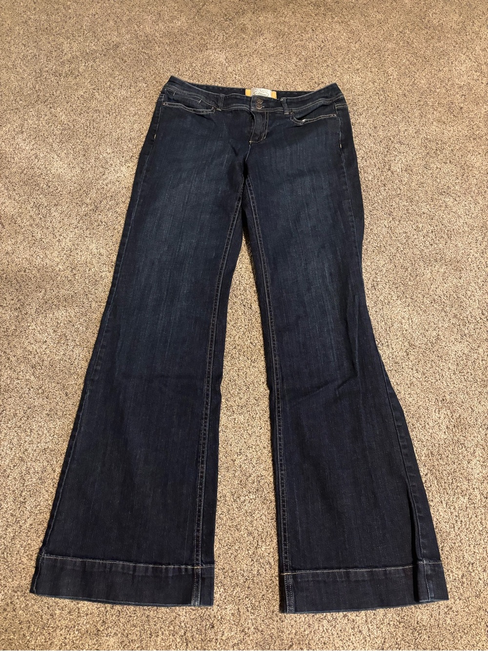 White House Black Market Dark Indigo Wide Leg Jeans